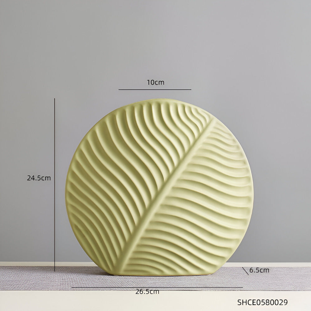 Nordisk Keramik Lövvas – Minimalistisk Dekorativ Blomvas