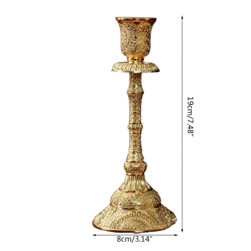 2 delar mässing pelare ljushållare