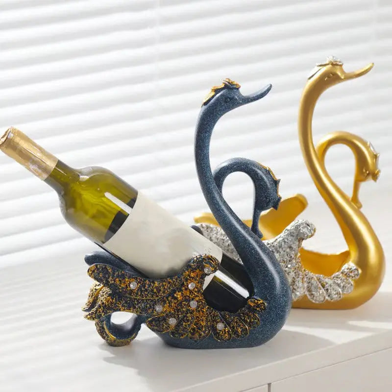 Elegant Swan-vinställ - Konstnärlig flaskhållare för snygg heminredning