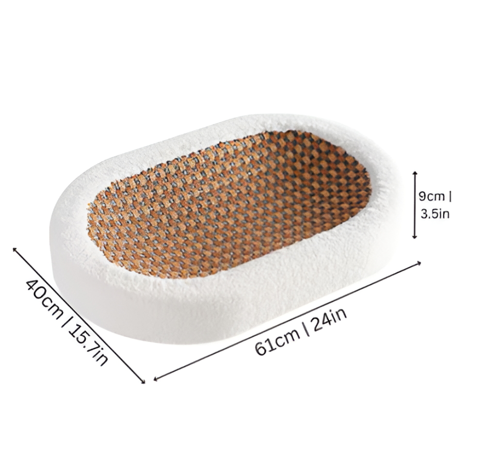 Plyschig kattlounge med reptålig yta – Mysig lyxbädd för katter