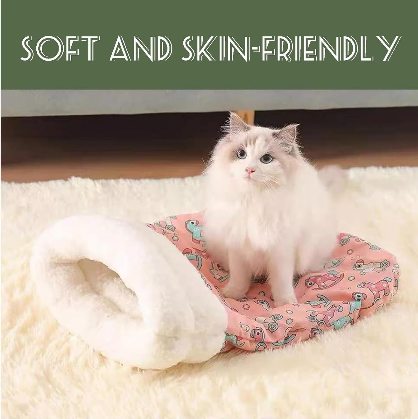 Mysig kattungesovsäck – plyschig sovsäck för katter och små husdjur