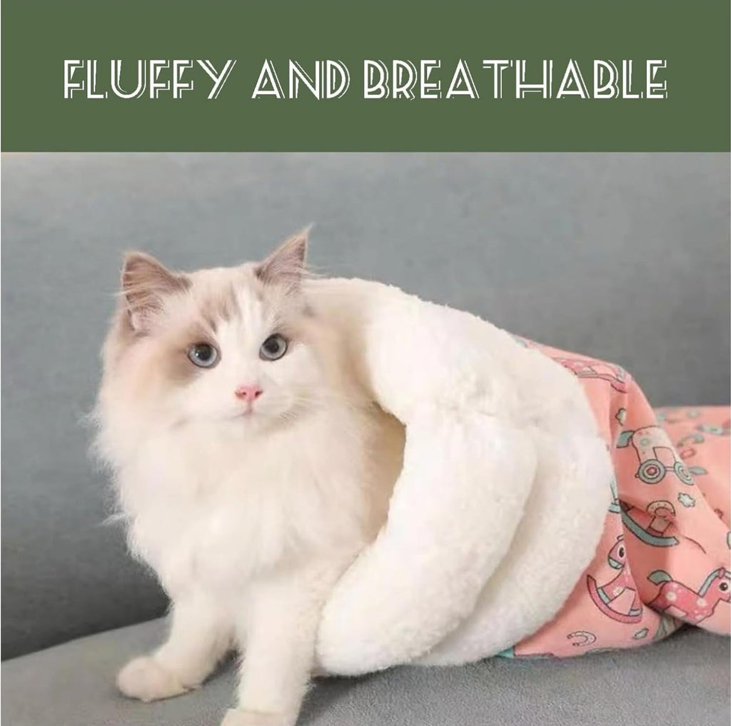 Mysig kattungesovsäck – plyschig sovsäck för katter och små husdjur