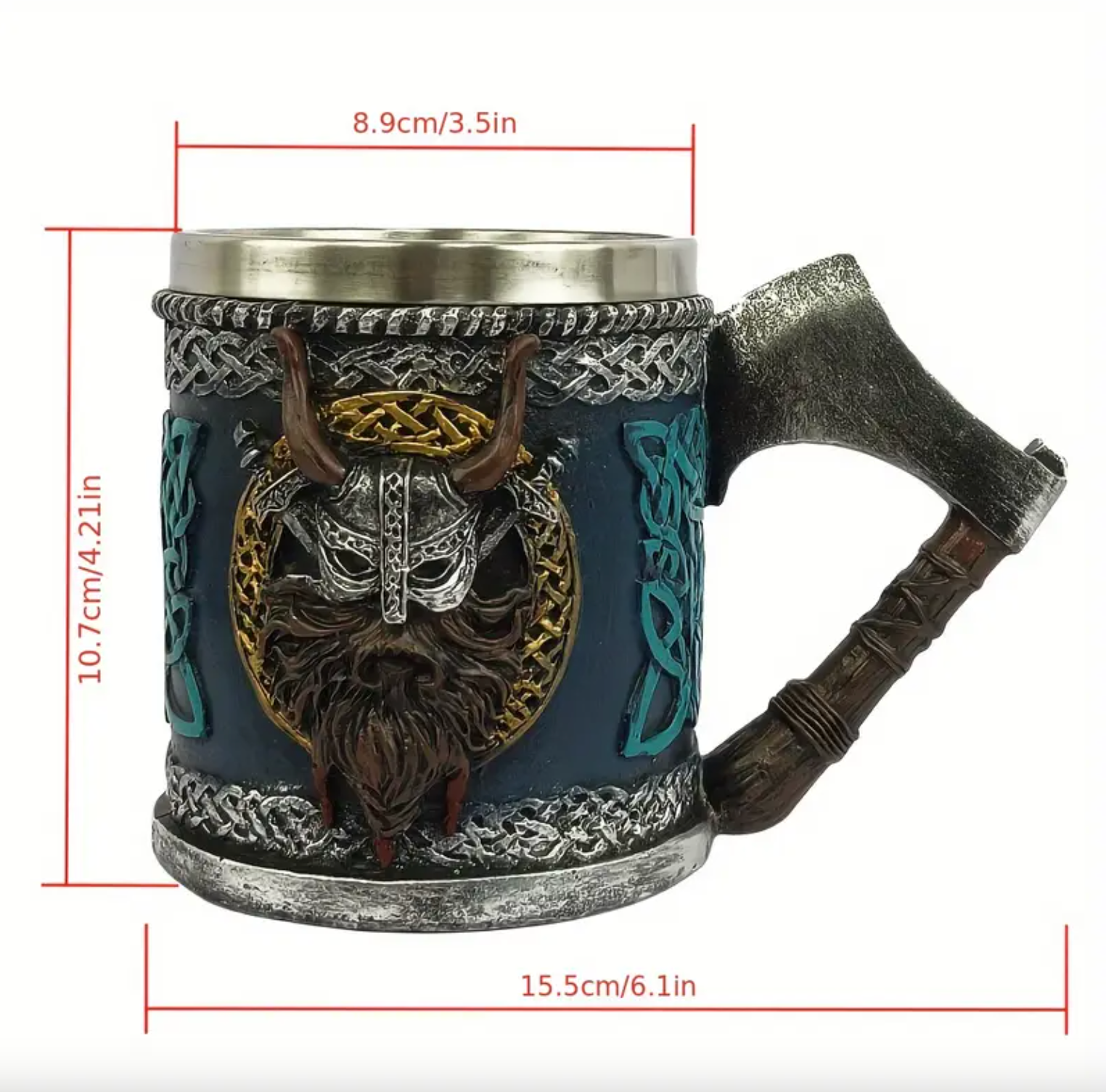 Nordisk krigare keramisk mugg — Robust vikingastil