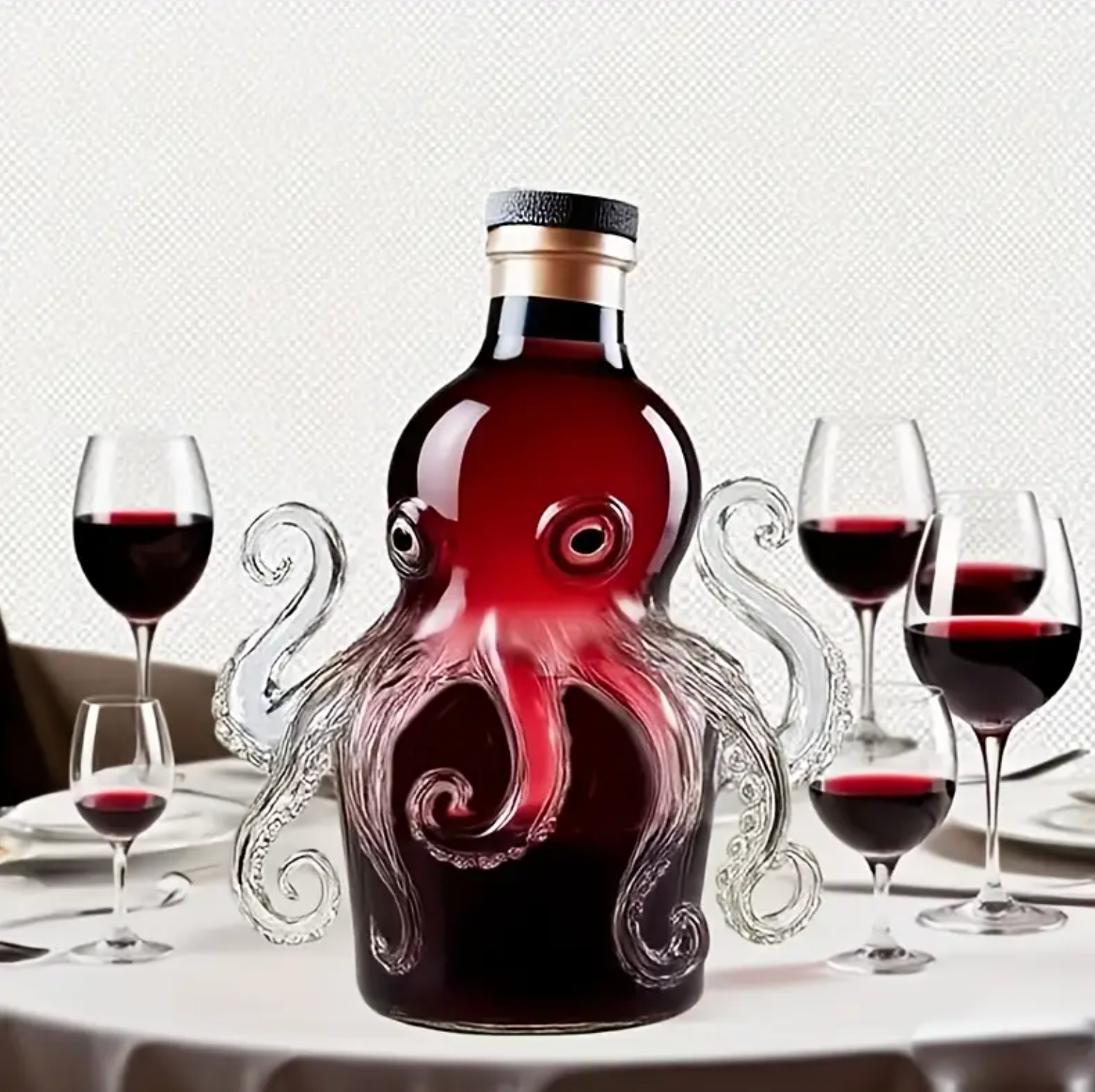 Octopus vinkaraff - Konstnärlig glaskaraff för sprit, whisky och elegans i hemmets bar