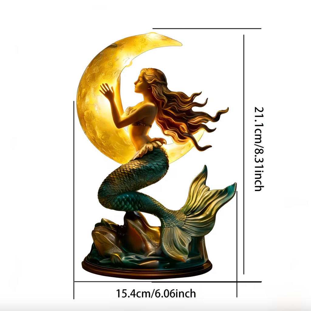 Sjöjungfrufantasi Månlampa – Dekorativ LED-nattbelysning