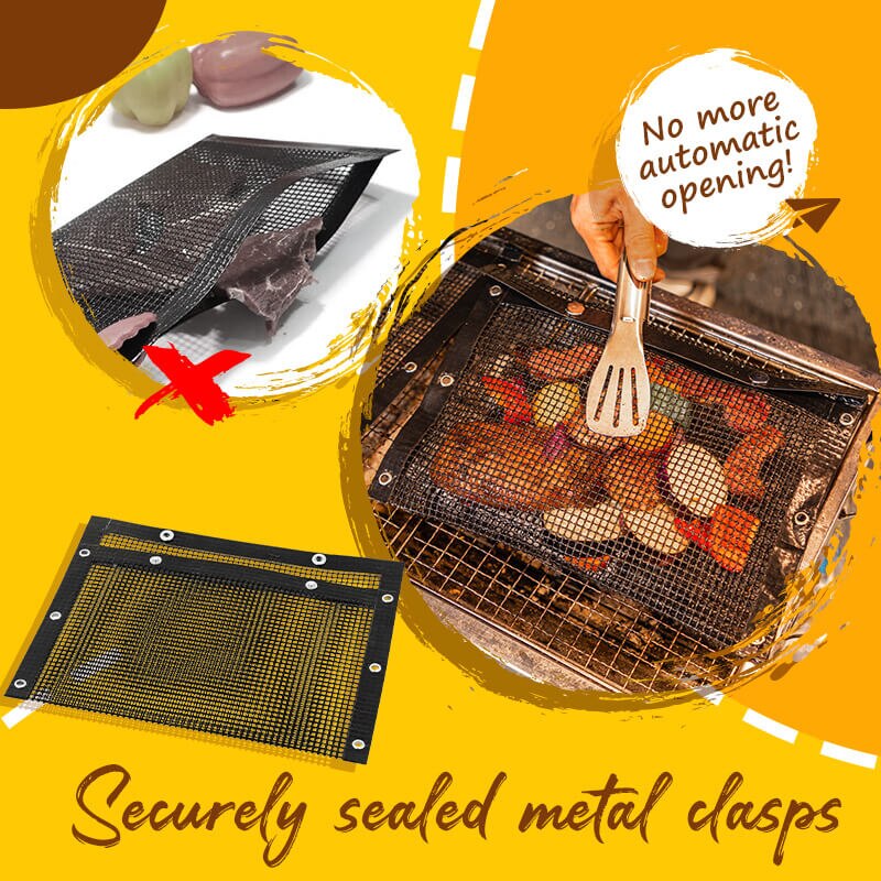 GrillMaster - Återanvändbara grillpåsar i nät – Non-stick grillpåsar