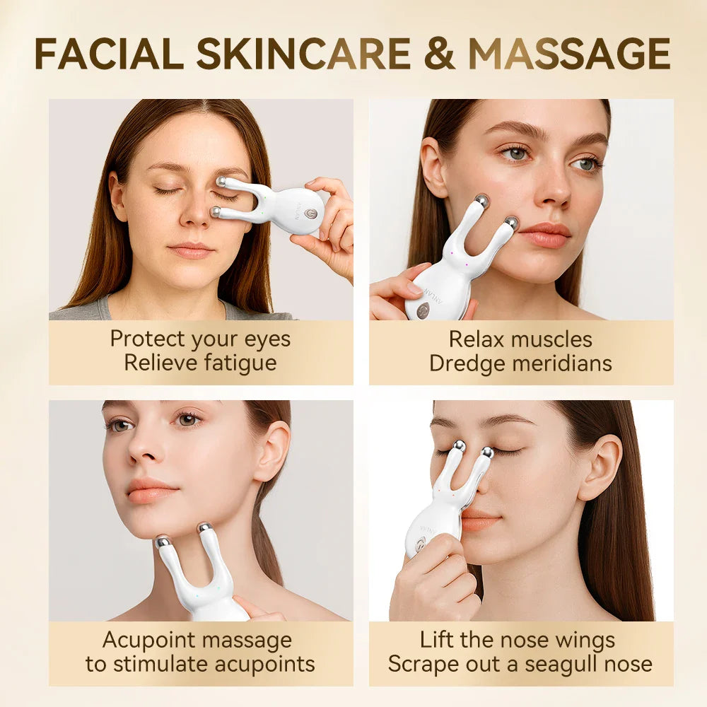 Revitaliserande akupressur ansiktsmassage – Avslappnings- och hudterapiverktyg