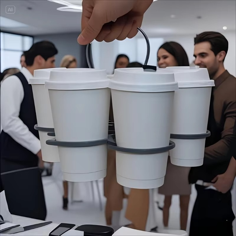 Bärbar hopfällbar mugghållare - Återanvändbart stativ för flera drycker för resor och utomhusbruk