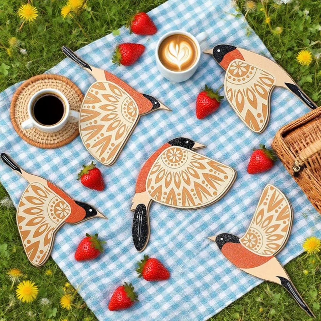 3D-väggskulptur av metallfågel – handgjord heminredningsset