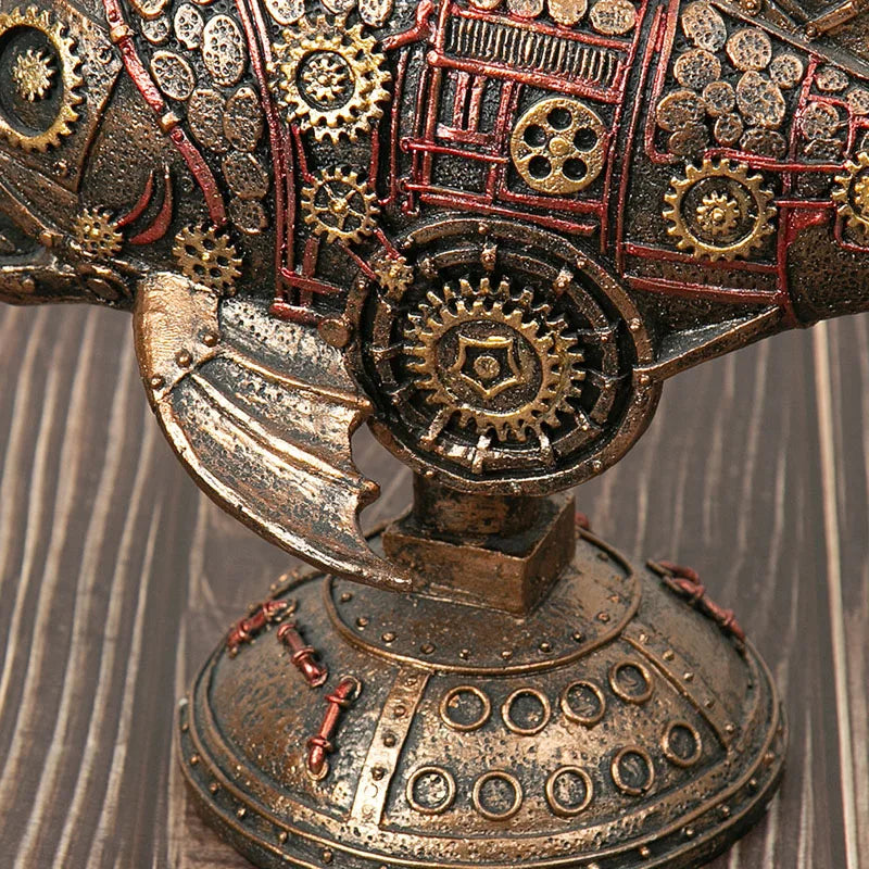 Steampunk Gearfish Sculpture – Invecklad metallkonst med industriell charm