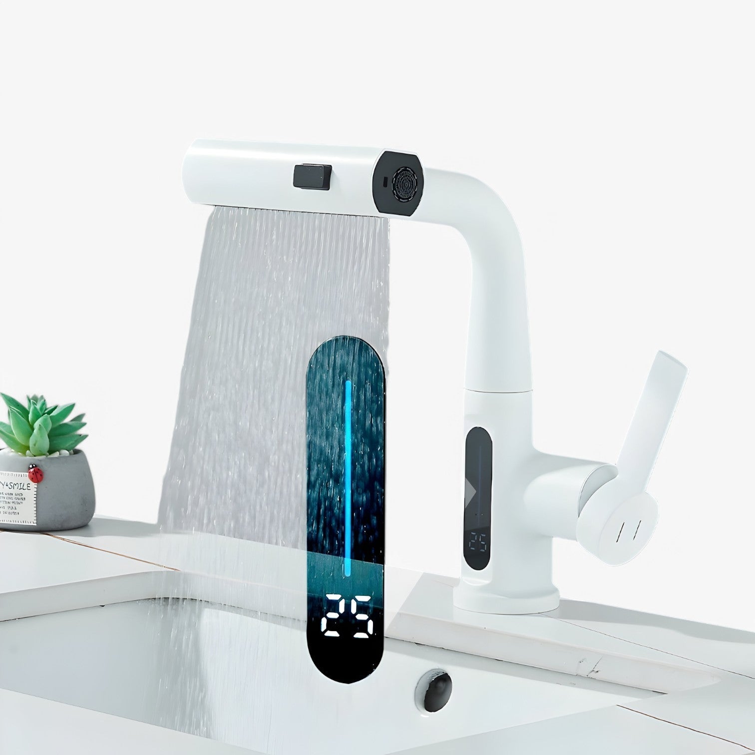 Smart LED-temperaturdisplay för kran – utdragbar vattenpip