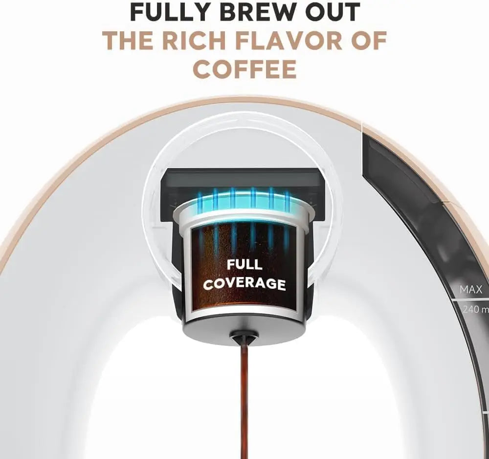 Kompakt 2-i-1-kaffebryggare – Espresso- och bryggmaskin för en portion