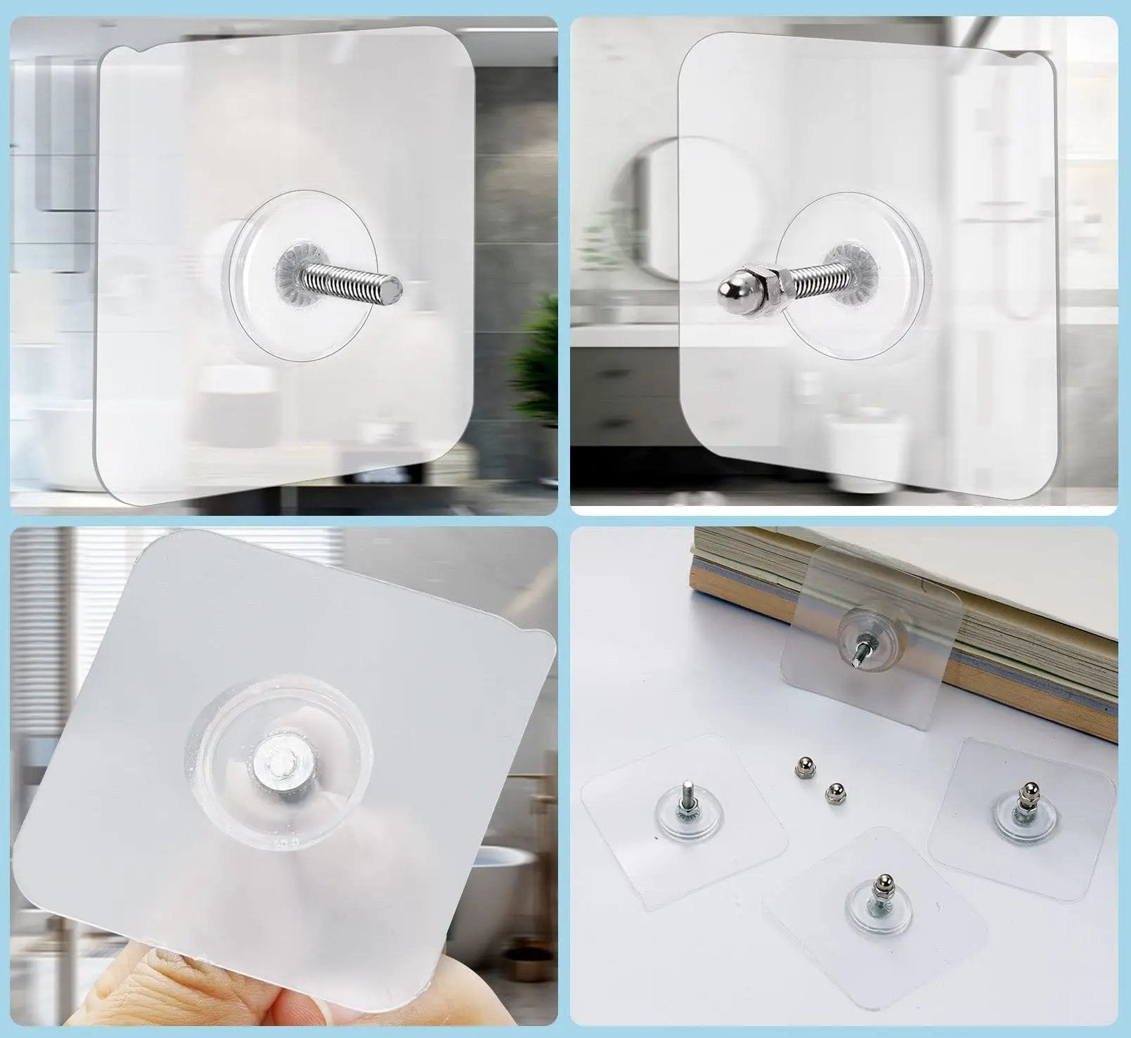 Kraftiga självhäftande krokar – 40-pack vattentät upphängningslösning