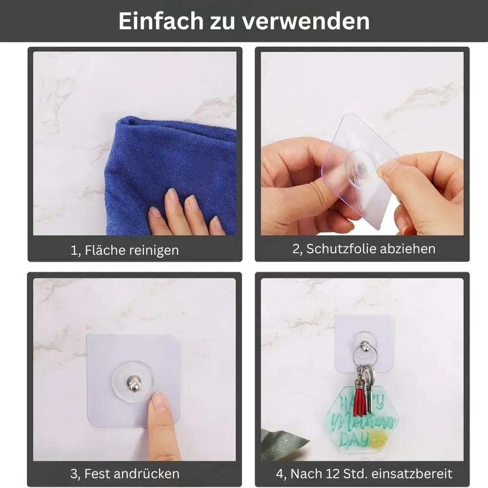 Kraftiga självhäftande krokar – 40-pack vattentät upphängningslösning