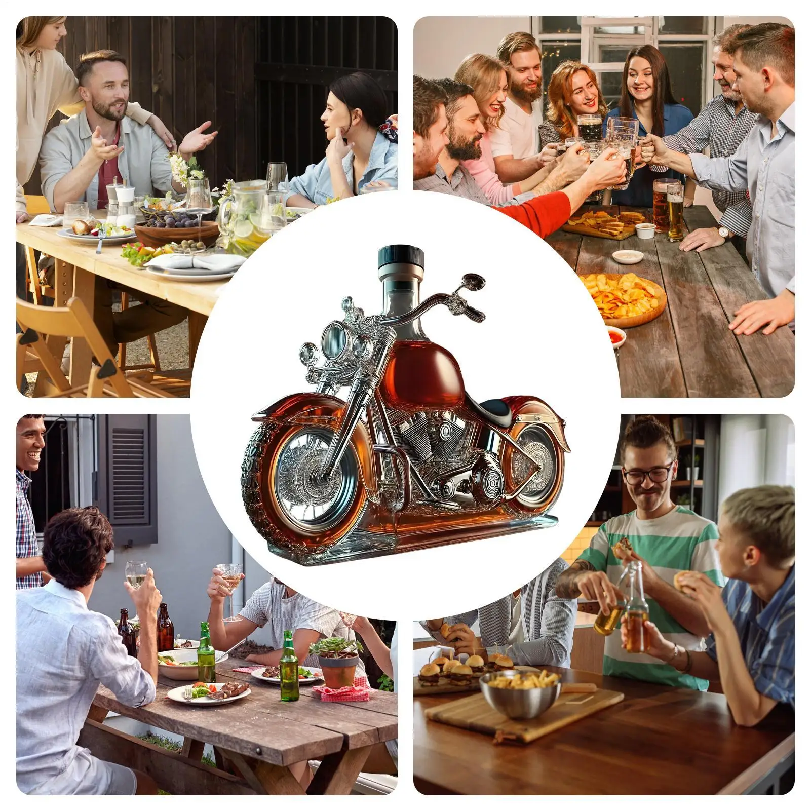 Klassisk motorcykelspritdispenser – Snyggt bartillbehör för whiskyälskare