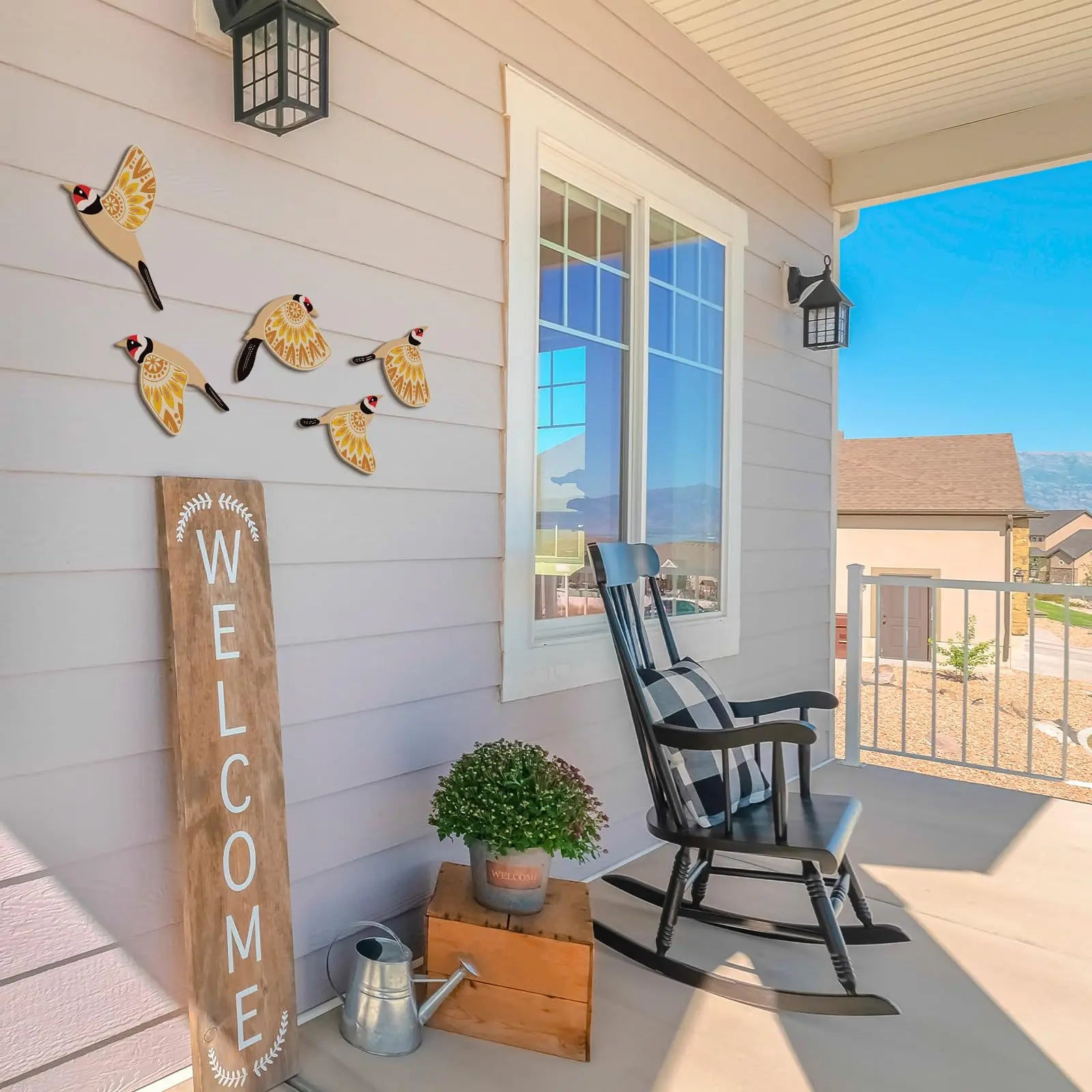 3D-väggskulptur av metallfågel – handgjord heminredningsset