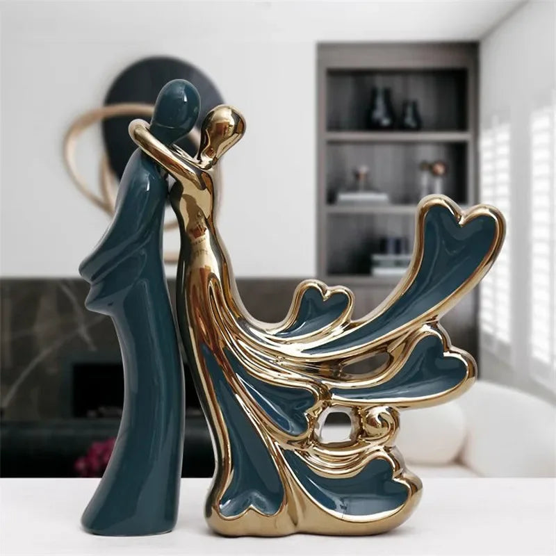 Modern Love Embrace-figur – Dekorativ hartsdekoration för sovrum och vardagsrum
