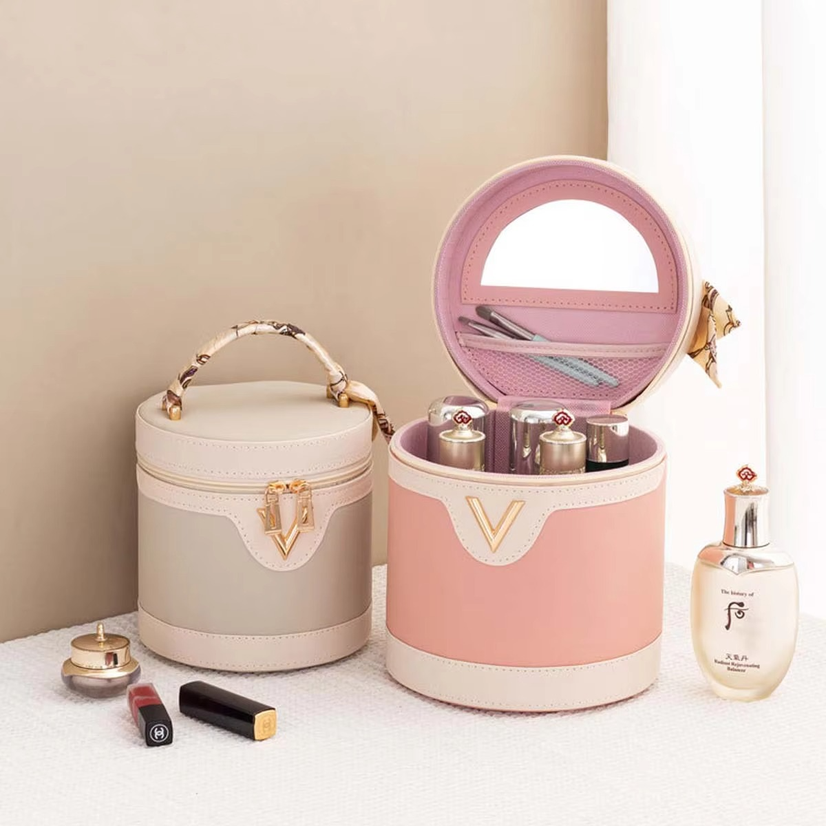 Bärbar sminkväska - Förvaringsväska för kosmetika och toalettartiklar för resor