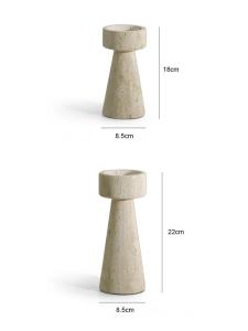 StoneAura – Elegant ljuspiedestal i travertin