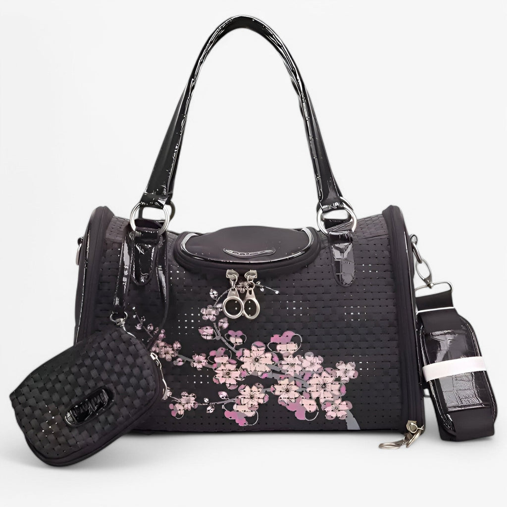 Chic PU-lädertransportör för husdjur – Bekväm och trendig resväska för små hundar och katter