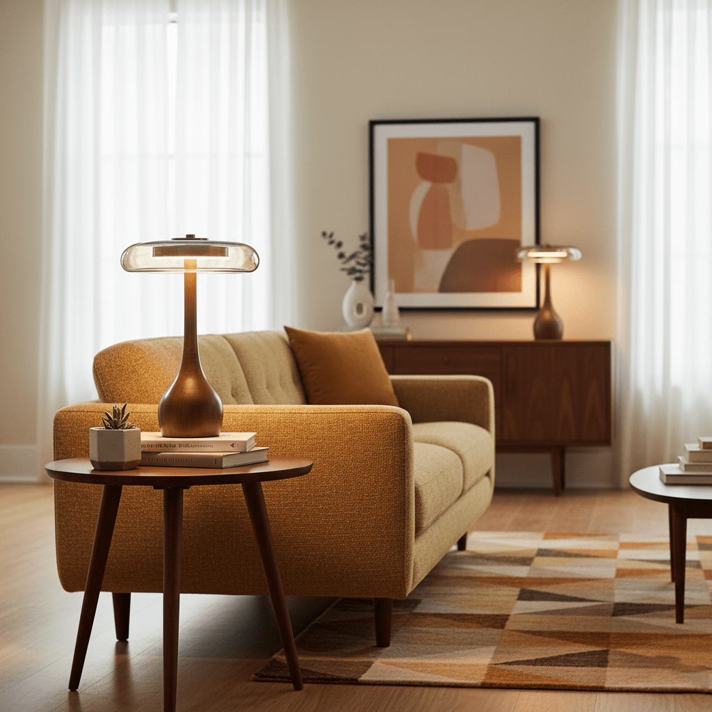 Modern bordslampa i keramik – Varm stämningsbelysning för eleganta interiörer