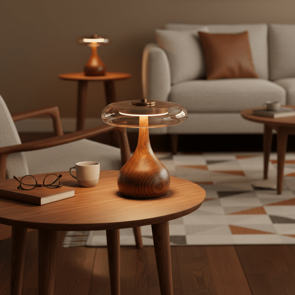 Modern bordslampa i keramik – Varm stämningsbelysning för eleganta interiörer