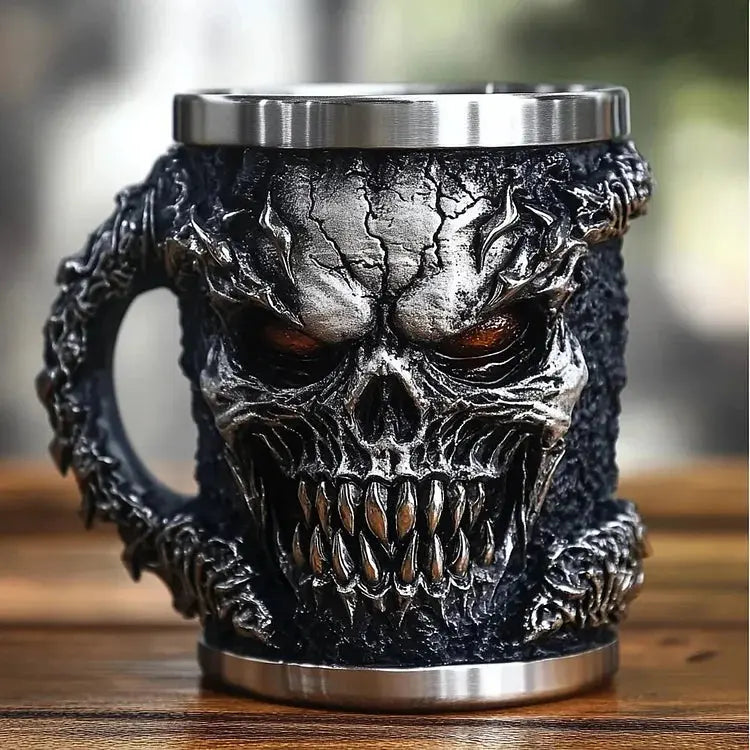 Gotisk dödskallekaffemugg – Unik keramisk kopp
