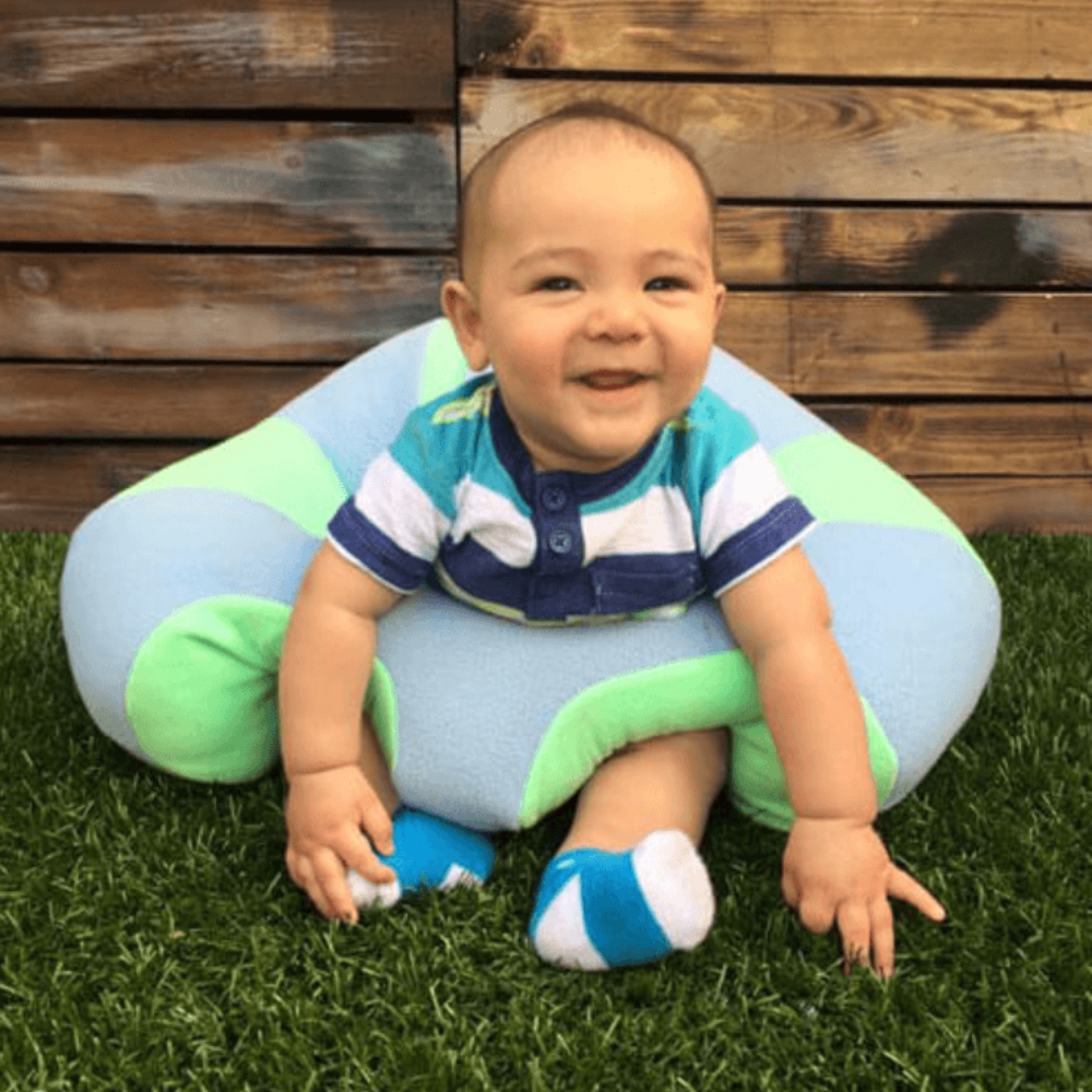 Babystöd i plysch – Mjuk babysits med 360° kuddekomfort