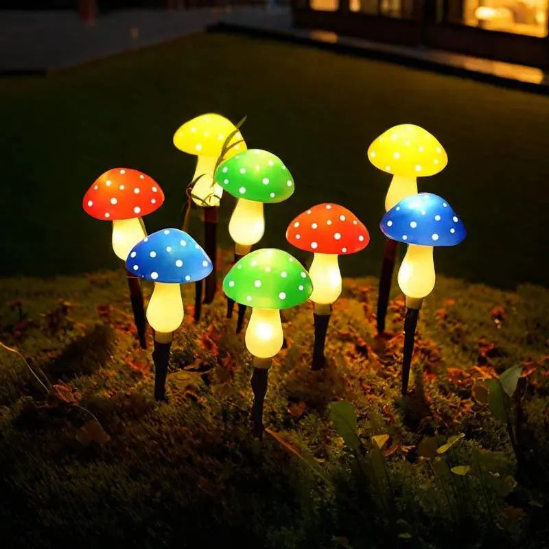 Solcellsdrivna trädgårdslampor med svampmotiv – Förtrollande LED-utomhuslampor för en sagolik atmosfär