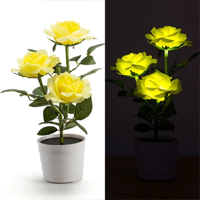 Solcellsdriven LED-lykta – Vattentät trädgårds- och uteplatsbelysning med elegant rosdesign