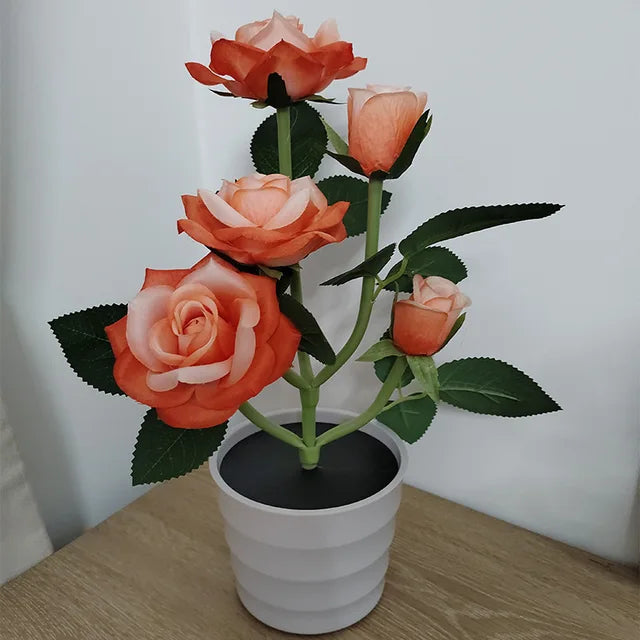 Solcellsdriven LED-lykta – Vattentät trädgårds- och uteplatsbelysning med elegant rosdesign