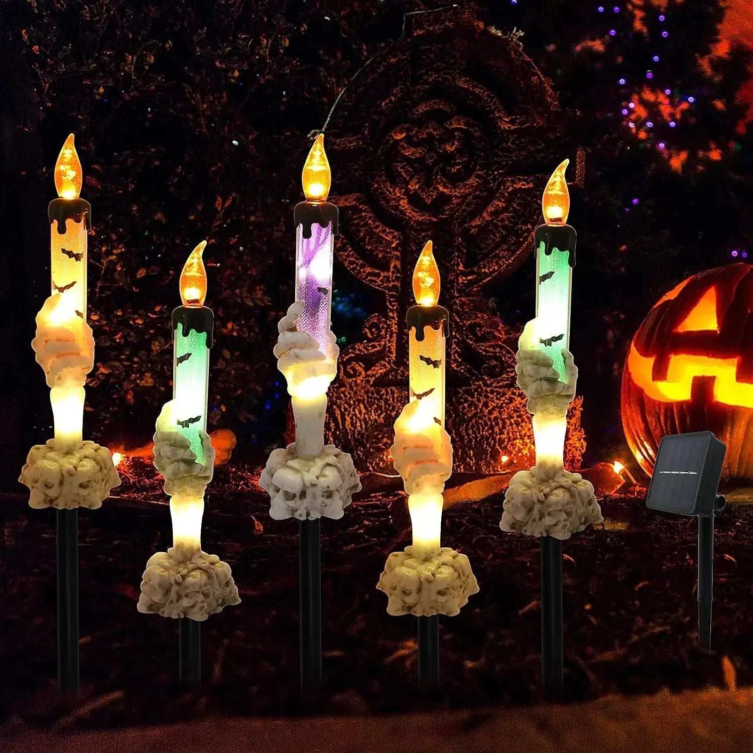 Solcellsdriven Skull Lantern – Spöklikt utomhusljus för trädgård, uteplats och gård