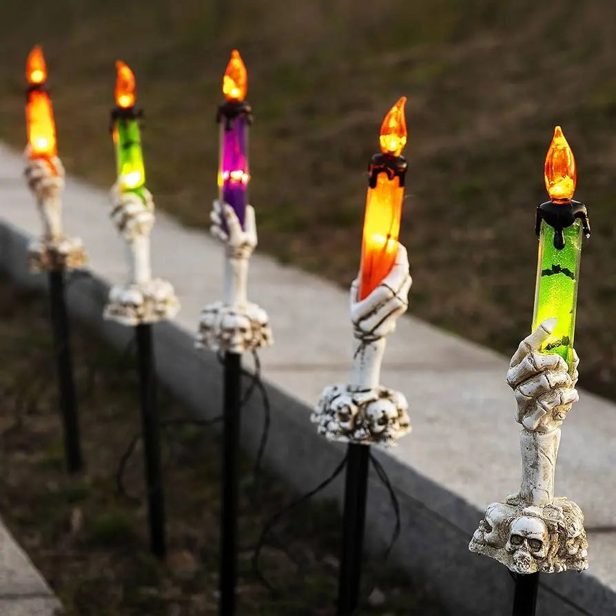 Solcellsdriven Skull Lantern – Spöklikt utomhusljus för trädgård, uteplats och gård
