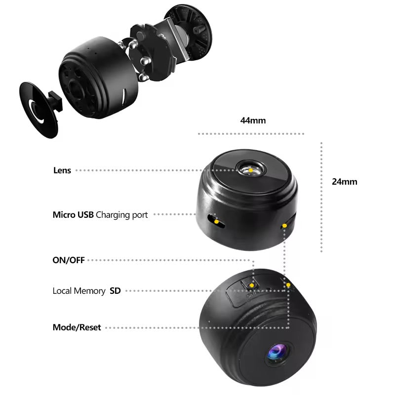 StealthView HD Mini trådlös kamera – Magnetiskt fäste och smart fjärråtkomst