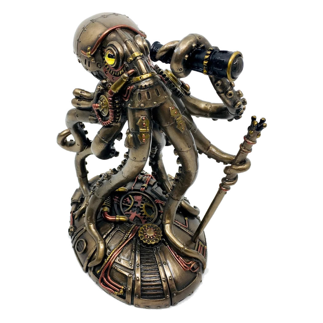 Kraken - Retro-futuristisk steampunk bläckfiskutforskare Staty