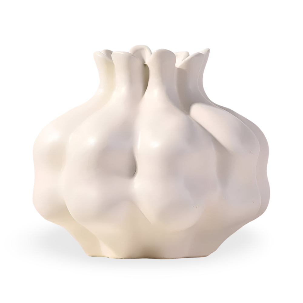 Konstnärlig granatäpplevas i keramik – Färgglad dekorativ accent för hem- och bordsdekoration