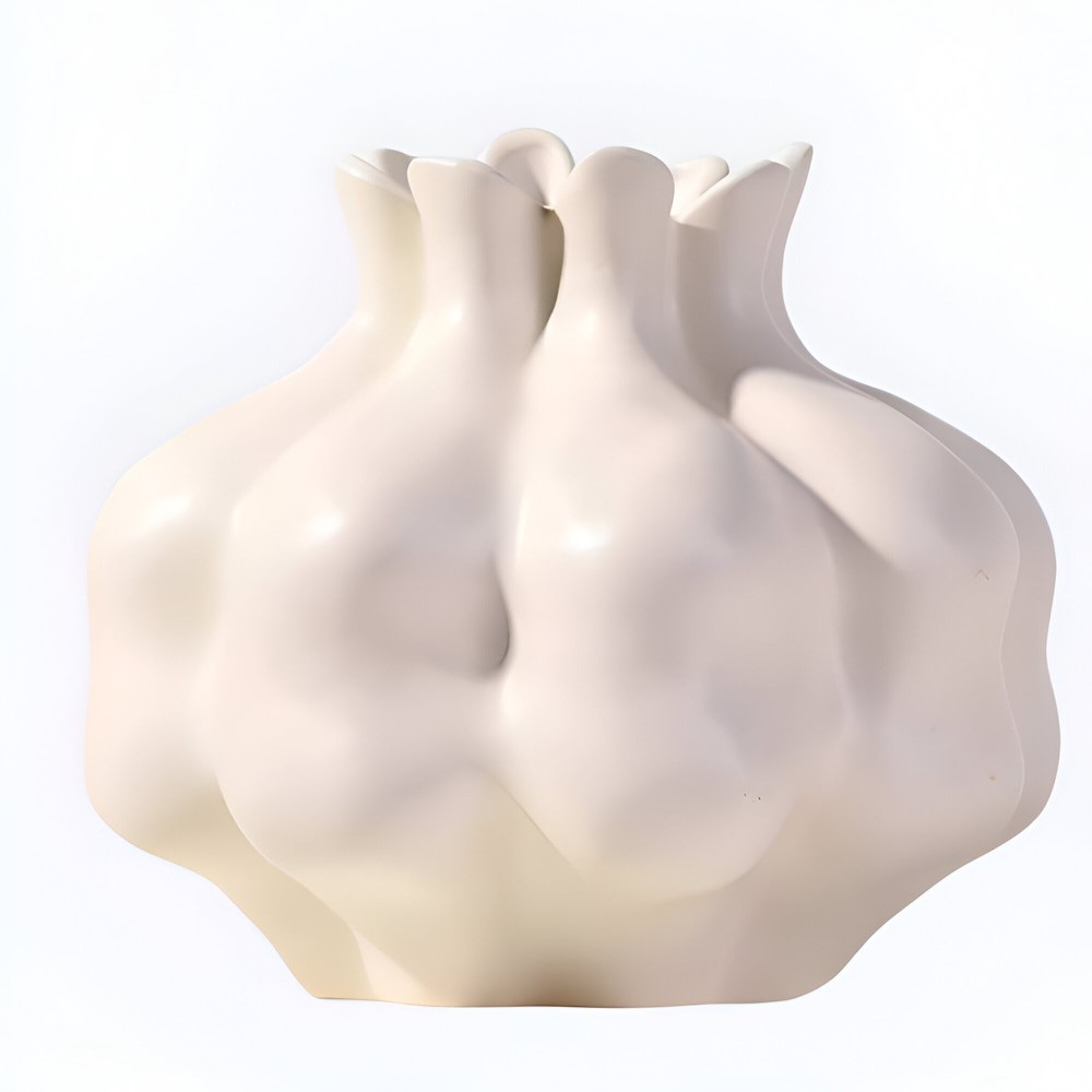 Konstnärlig granatäpplevas i keramik – Färgglad dekorativ accent för hem- och bordsdekoration