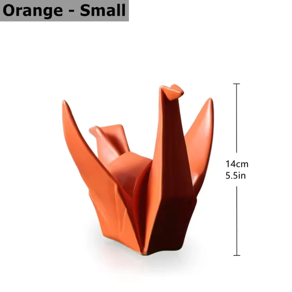 Modern origami fågelstaty – elegant keramisk konstdekor