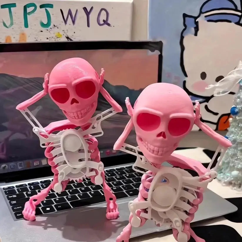 Glödande dansande skelettdekor – Animerad Halloweenfigur med läskigt roligt ljus