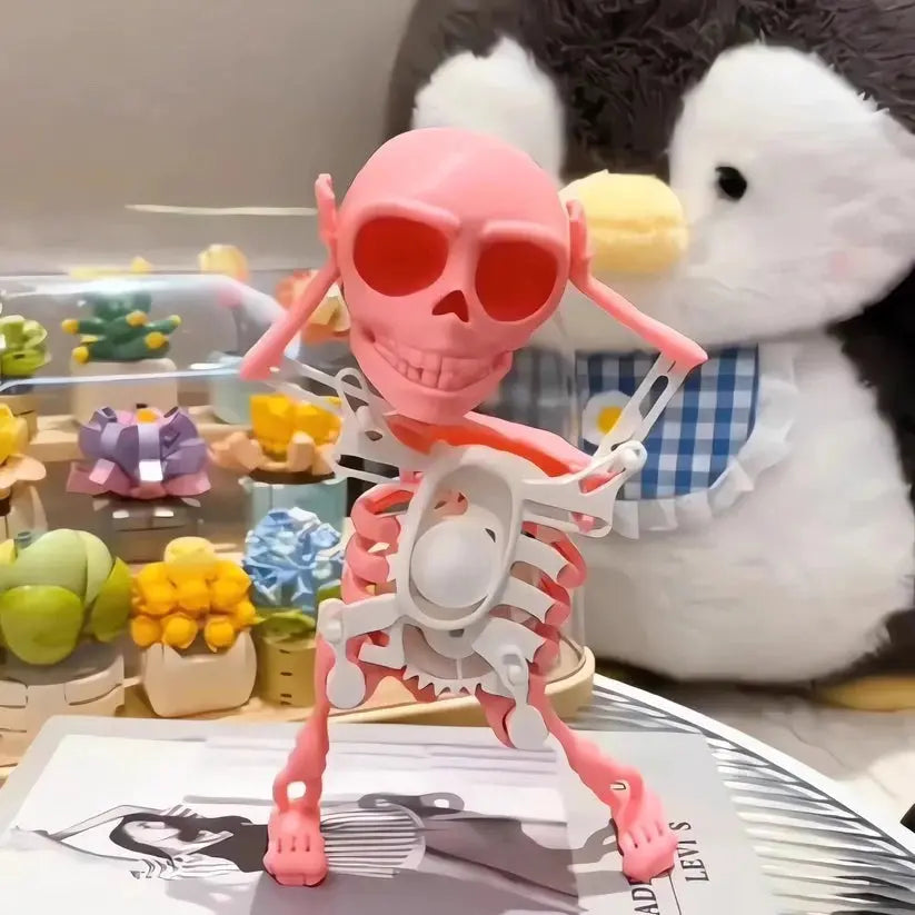 Glödande dansande skelettdekor – Animerad Halloweenfigur med läskigt roligt ljus