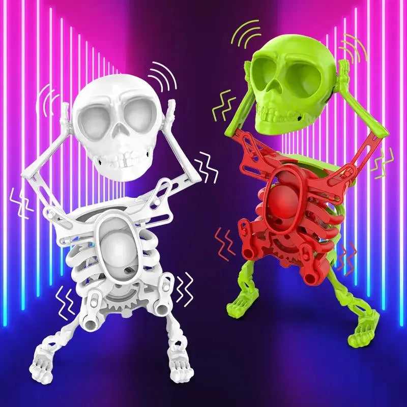Glödande dansande skelettdekor – Animerad Halloweenfigur med läskigt roligt ljus