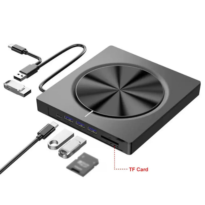 Extern CD/DVD-brännare – Plug & Play-enhet för musik och filmer