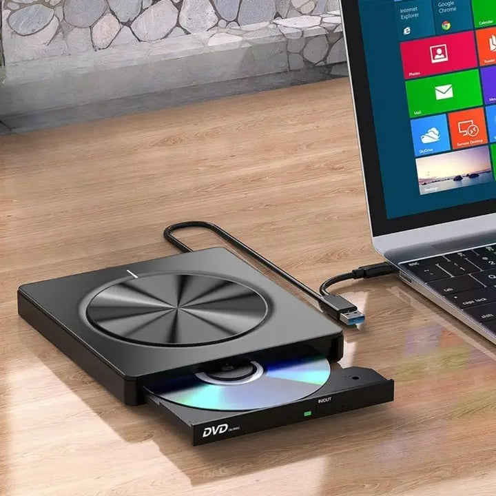 Extern CD/DVD-brännare – Plug & Play-enhet för musik och filmer