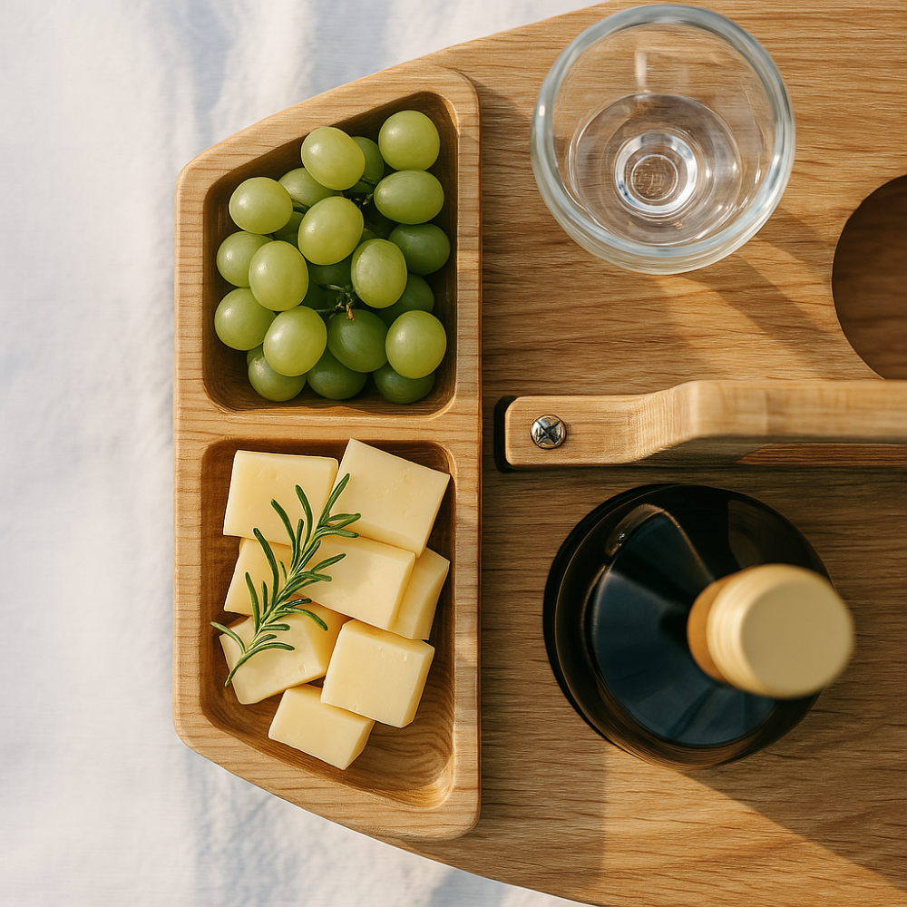 Hopfällbart vinpicknickbord – Bärbart träställ för utomhusaktiviteter och sammankomster
