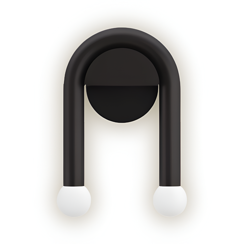 Modern dubbel LED-vägglampa – svart metallbåge accentlampa