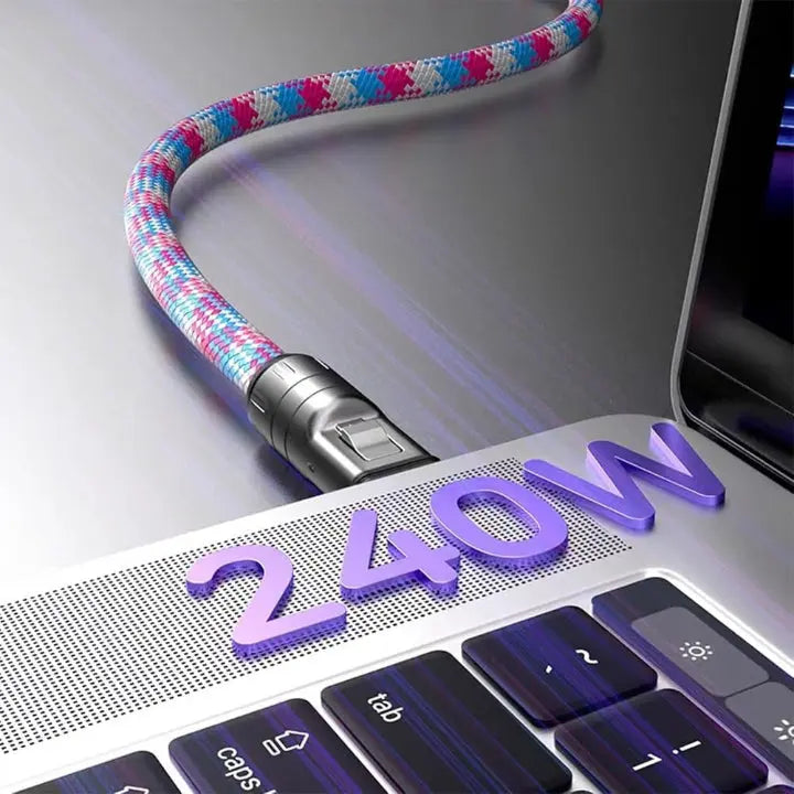 USB-C snabbladdningskabel med bärbar rem – snabb och bekväm laddning när du är på språng