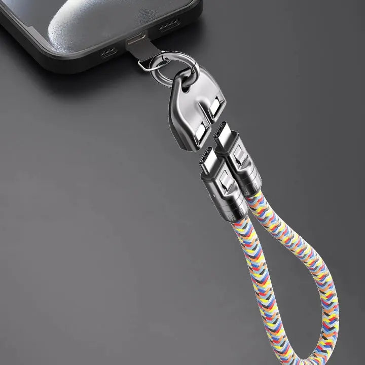 USB-C snabbladdningskabel med bärbar rem – snabb och bekväm laddning när du är på språng