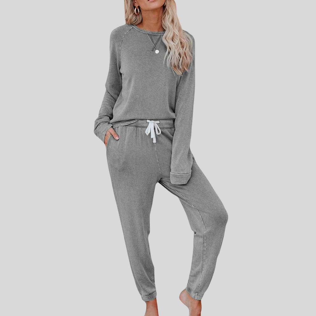 Sabrina | Långärmad loungewear-set med dragsko - Komfortskor för vardagsbruk