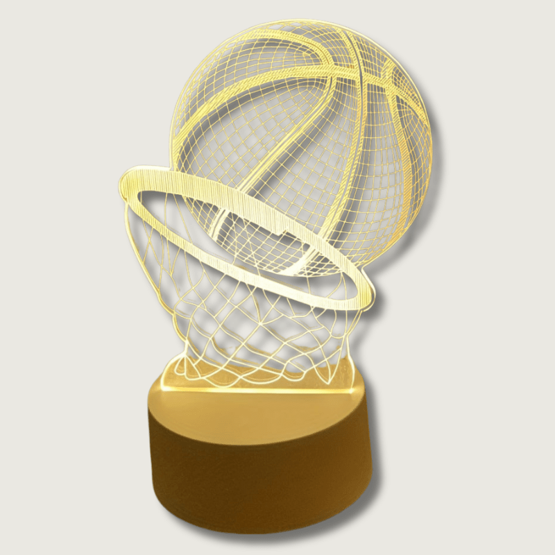 Basketball Illusion-lampa – USB-driven, LED-lampa med dynamisk domstoldesign