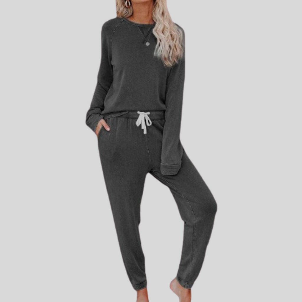 Sabrina | Långärmad loungewear-set med dragsko - Komfortskor för vardagsbruk